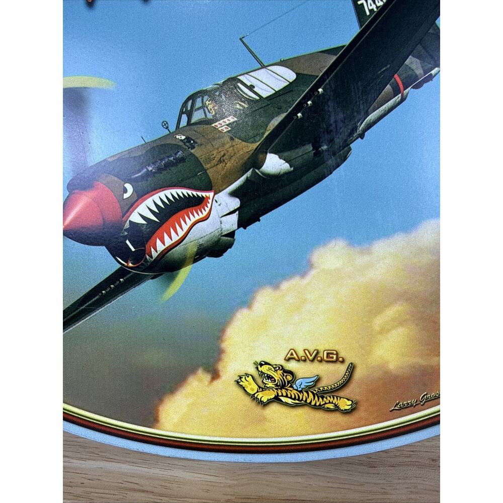 Flying Tiger Oval Plasma Shape Metal Sign 17 x 13” Larry Grossman P-40 Warhawk - Picture 6 of 8